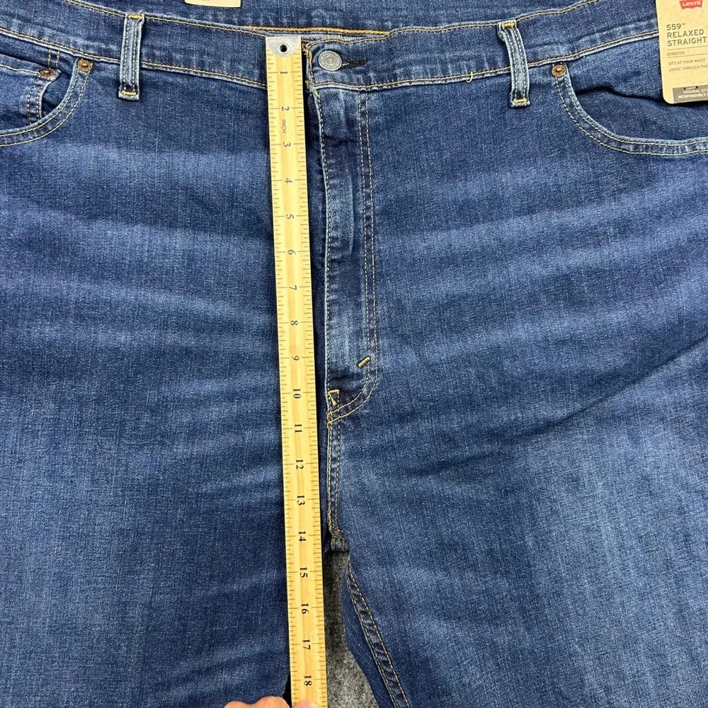 Levi's 559 Relaxed Straight Jeans Men 50x34 Dark Wash Stretch Blue Denim Pants